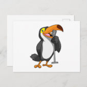 Toucan bij muziek met microfoon briefkaart (Voorkant / Achterkant)