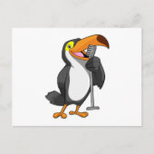 Toucan bij muziek met microfoon briefkaart (Voorkant)