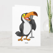 Toucan bij muziek met microfoon kaart (Achterkant)