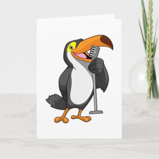 Toucan bij muziek met microfoon kaart (Voorkant)