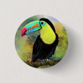 Toucan Bird Button Exotic Tropical Toco (Voorkant)