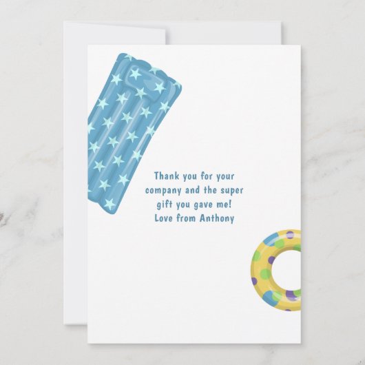 Toucan Bird Floatie Pool Birthday Bedankkaart (Achterkant)