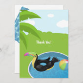Toucan Bird Floatie Pool Birthday Bedankkaart (Voorkant / Achterkant)