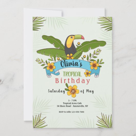 Toucan Bird Invitation Kaart (Voorkant)