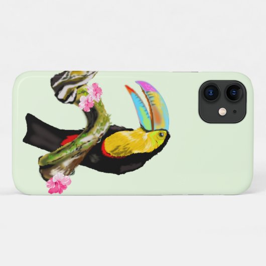 Toucan Bird iPhone Case - Aangepaste kleuren (Achterkant (horizontaal))