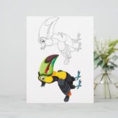 Toucan Bird kleurplaat (Staand voorkant)