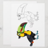 Toucan Bird kleurplaat (Voorkant / Achterkant)