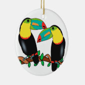 Toucan bird love art keramisch ornament (Rechts)