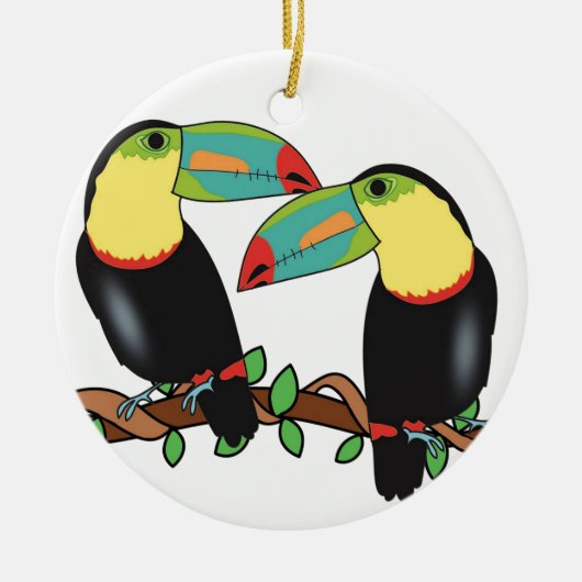 Toucan bird love art keramisch ornament (Voorkant)