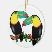 Toucan bird love art keramisch ornament (Links)