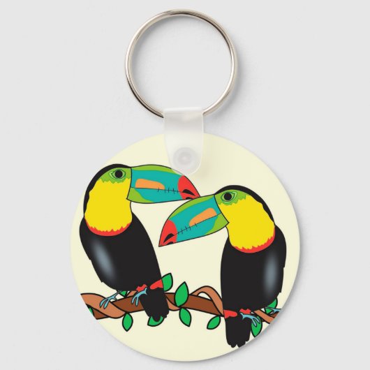 Toucan bird love art sleutelhanger (Voorkant)