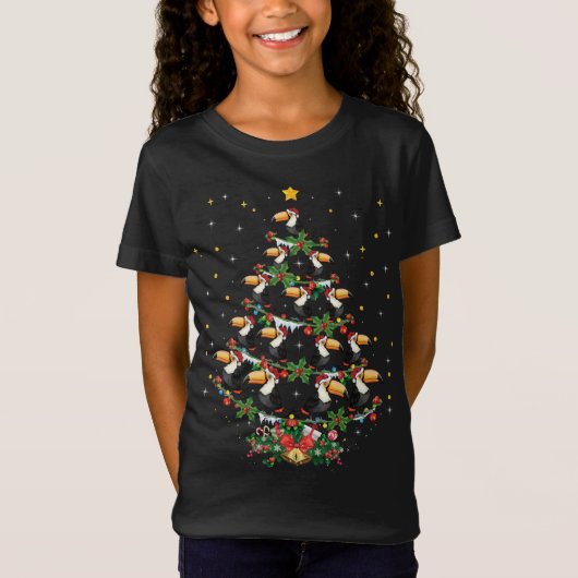 Toucan Bird Lover Xmas Tree Santa Hat Toucan Chris T-shirt (Voorkant)