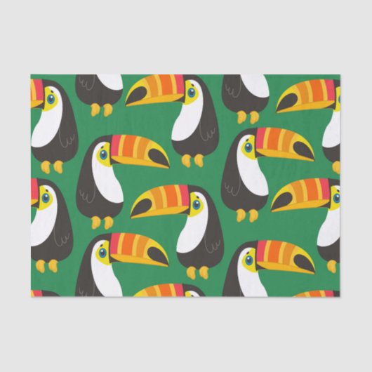 Toucan Bird Oranje Beak Natural Green Animal Tissuepapier (Voorkant)