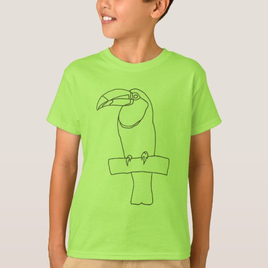 Toucan Bird Outline Tekening op t-shirts (Voorkant)