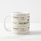 Toucan Bird Pink Green Stripes Koffiemok (Links)