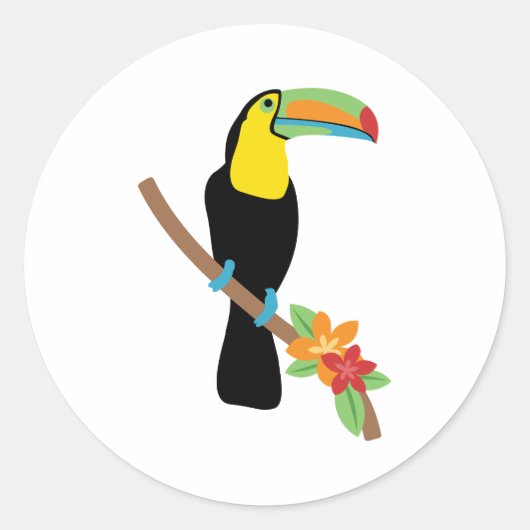Toucan Bird Ronde Sticker (Voorkant)