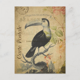  Toucan Bird Roses Floral Briefkaart