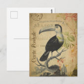  Toucan Bird Roses Floral Briefkaart (Voorkant / Achterkant)