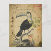  Toucan Bird Roses Floral Briefkaart (Voorkant)
