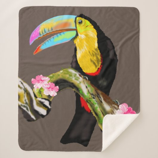 Toucan Bird Sherpa Blanket Toco Custom Colors Deken (Voorkant)
