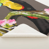 Toucan Bird Sherpa Blanket Toco Custom Colors Deken (3/4)