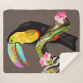 Toucan Bird Sherpa Blanket Toco Custom Colors Deken (Voorkant (horizontaal))
