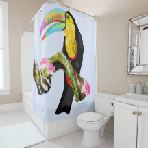 Toucan Bird Shower-gordijn - Aangepaste kleuren