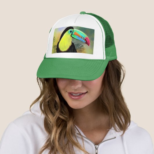 Toucan Bird Trucker Hat Toco Pet (In situ)