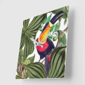 Toucan Bird Willife Animals blaast Wall Clock Vierkante Klok (Hoek)