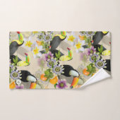 Toucan Birds, Passion Flowers, Plumeria Tropical Bad Handdoek (Handdoek)
