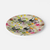 Toucan Birds, Passion Flowers, Plumeria Tropical P Papieren Bordje (Gekanteld)