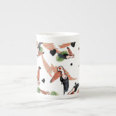 Toucan Birds Summer Tropical Greenery Art Porselein Kop (Voorkant)