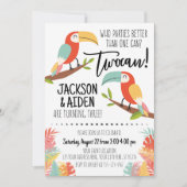Toucan Birthday Invitation Brothers Boy Twocan Kaart (Voorkant)