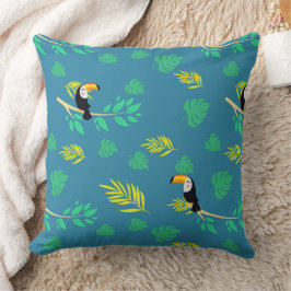 Toucan Blauw en Groene Tropisch Regenwoud Kussen