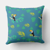 Toucan Blauw en Groene Tropisch Regenwoud Kussen (Achterkant)