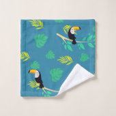 Toucan Blue en Green Tropical Rainforest Bad Handdoek (Wasdoekje)