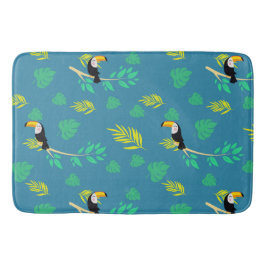 Toucan Blue en Green Tropical Rainforest Badmat