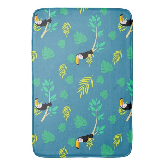 Toucan Blue en Green Tropical Rainforest Badmat (Voorkant Verticaal)
