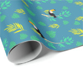 Toucan Blue en Green Tropical Rainforest Cadeaupapier (Rol Hoek)