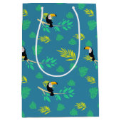 Toucan Blue en Green Tropical Rainforest Medium Cadeauzakje (Voorkant)