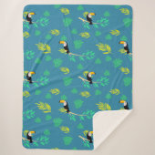 Toucan Blue en Green Tropical Rainforest Sherpa Deken (Voorkant)