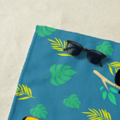 Toucan Blue en Green Tropical Rainforest Strandlaken (In situ)