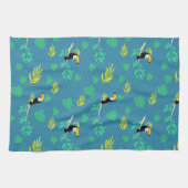 Toucan Blue en Green Tropical Rainforest Theedoek (Horizontaal)