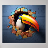 Toucan Breaking Out Print Poster kunstwerk muursch (Voorkant)