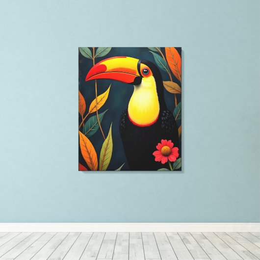 Toucan Canvas Afdruk (Insitu (Houten vloer))