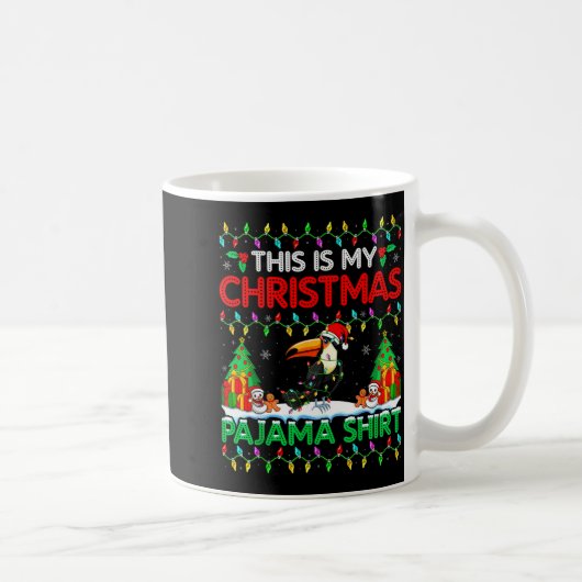 Toucan Christmas Santa Hat Pajama Shirt - Toucan L Koffiemok (Rechts)
