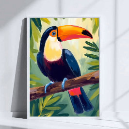 Toucan Colorful Tropical Bird Watercolor Poster