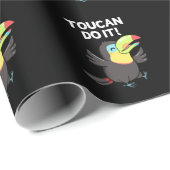 Toucan Do It Funny Positive Bird Pun Dark BG Cadeaupapier (Rol Hoek)