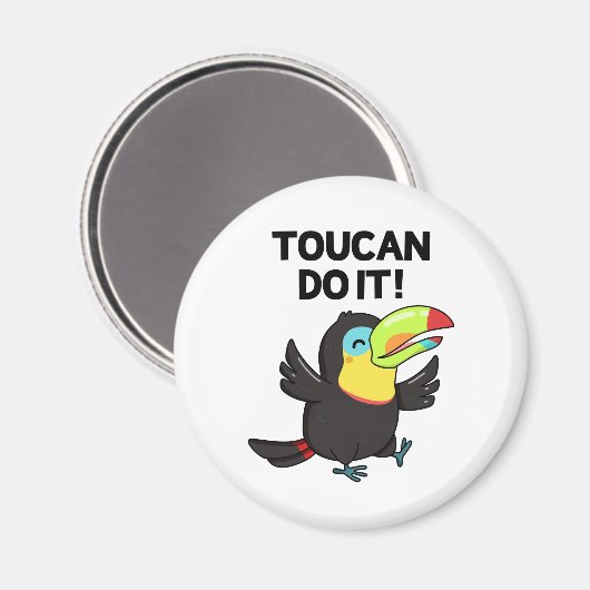 Toucan Do It Funny Promoting Bird Pun Magneet (Voorkant / Achterkant)