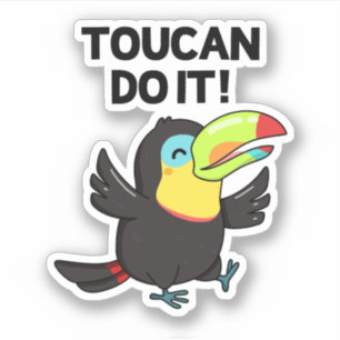 Toucan doen het grappige positieve vogel woordspel sticker